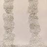 1 Yard Elegant Beaded & Corded Lace Trimming Embroidered on 100% Polyester Organza for Special Occasion Dresses 2 Inch Width