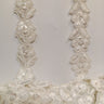 1 Yard Beaded & Corded Lace Trimming on Organza | 3/4" Wide | Decorative Couture Trim for Bridal, Quinceañera & Formalwear