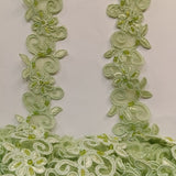 1 Yard Luxurious Beaded Corded Lace Trimming Embroidered Polyester Organza for Dresses 1.5 Inch Width