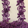 1 Yard Luxurious Beaded Corded Lace Trimming Embroidered Polyester Organza for Dresses 1.5 Inch Width
