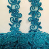 1 Yard Luxurious Beaded Corded Lace Trimming Embroidered Polyester Organza for Dresses 1.5 Inch Width