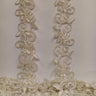 1 Yard Luxurious Beaded Corded Lace Trimming Embroidered Polyester Organza for Dresses 1.5 Inch Width