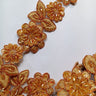 1 Yard 3D Floral Beaded & Corded Lace Trimming on 100% Polyester Organza 2? Wide