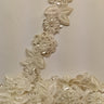 1 Yard 3D Floral Beaded & Corded Lace Trimming on 100% Polyester Organza 2? Wide