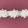 1 Yard Beaded 3D Guipure Floral Lace Trimming on Ribbon | 1" Wide | Elegant Trim for Bridal, Formal & Dancewear