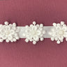 1 Yard Beaded 3D Guipure Floral Lace Trimming on Ribbon | 1" Wide | Elegant Trim for Bridal, Formal & Dancewear