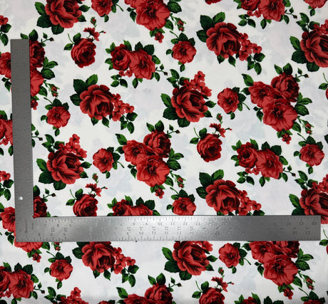 1 yard Liverpool knit floral print fabric with stretch for dresses skirts tops and blouses 60 inches