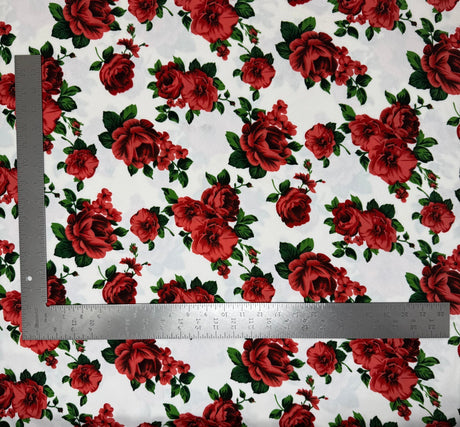 1 yard Liverpool knit floral print fabric with stretch for dresses skirts tops and blouses 60 inches