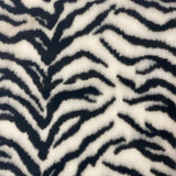 1 Yard White Black Tiger Luxe Plush Faux Fur Fabric 100% Polyester