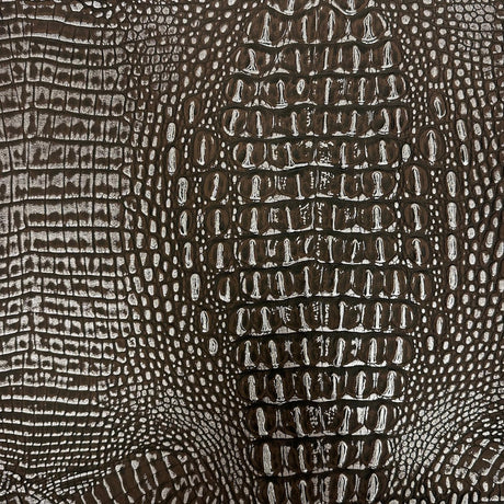 1 Yard Mugger Two Tone Gator Faux Leather Vinyl Fabric