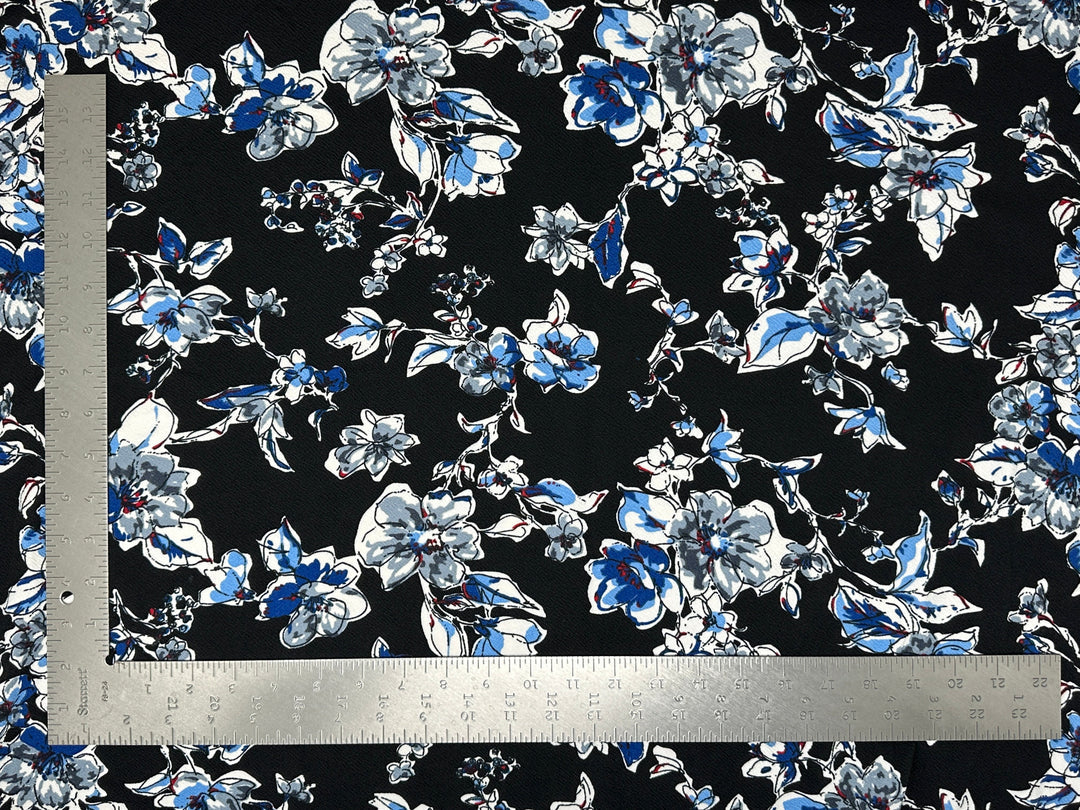1 Yard Liverpool Knit Floral Print Fabric Textured Stretchy Apparel Material 60 Inch Width