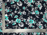 1 Yard Liverpool Knit Floral Print Fabric Textured Stretchy Apparel Material 60 Inch Width