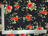 1 Yard Liverpool Knit Floral Print Fabric Stretch Crepe Textured Material 60 Inch Width