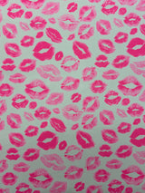 1 Yard Blacklight Reactive Kiss Print Spandex Fabric for Costumes and Swimwear 58"/60" Width