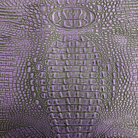 1 Yard Mugger Two Tone Gator Faux Leather Vinyl Fabric
