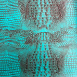 1 Yard Mugger Two Tone Gator Faux Leather Vinyl Fabric