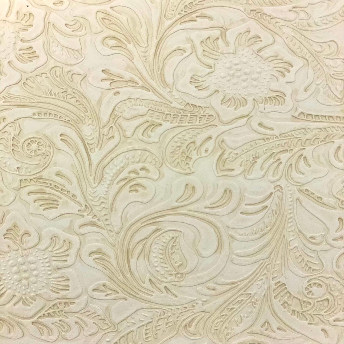 1 Yard Western Floral PU Faux Leather Vinyl Fabric 100% Polyurethane