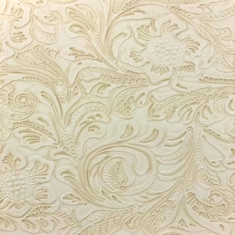 1 Yard Western Floral PU Faux Leather Vinyl Fabric 100% Polyurethane