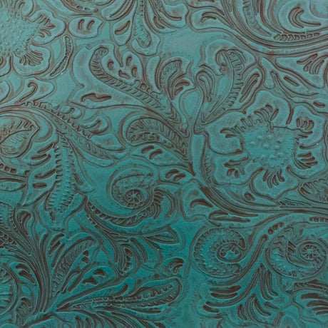 Floral Western Faux Leather PU Fabric 56” Wide Vinyl Material for Wallets, Crafts & Décor