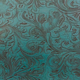 1 Yard Western Floral PU Faux Leather Vinyl Fabric 100% Polyurethane
