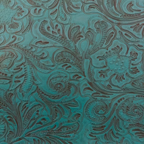 1 Yard Western Floral PU Faux Leather Vinyl Fabric 100% Polyurethane