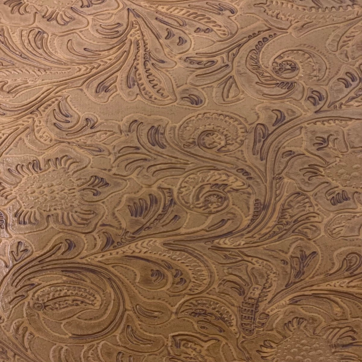 1 Yard Western Floral PU Faux Leather Vinyl Fabric 100% Polyurethane