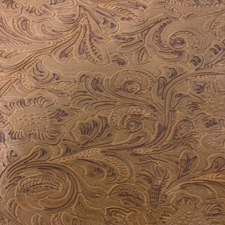1 Yard Western Floral PU Faux Leather Vinyl Fabric 100% Polyurethane