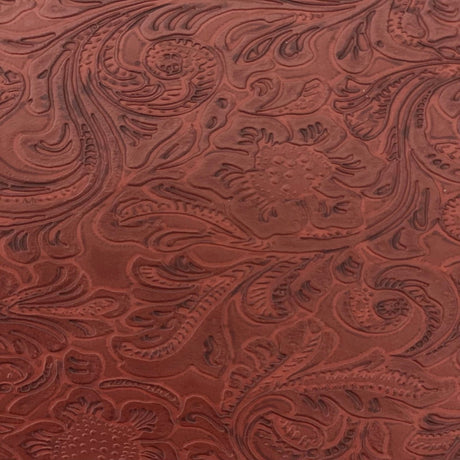Floral Western Faux Leather PU Fabric 56” Wide Vinyl Material for Wallets, Crafts & Décor