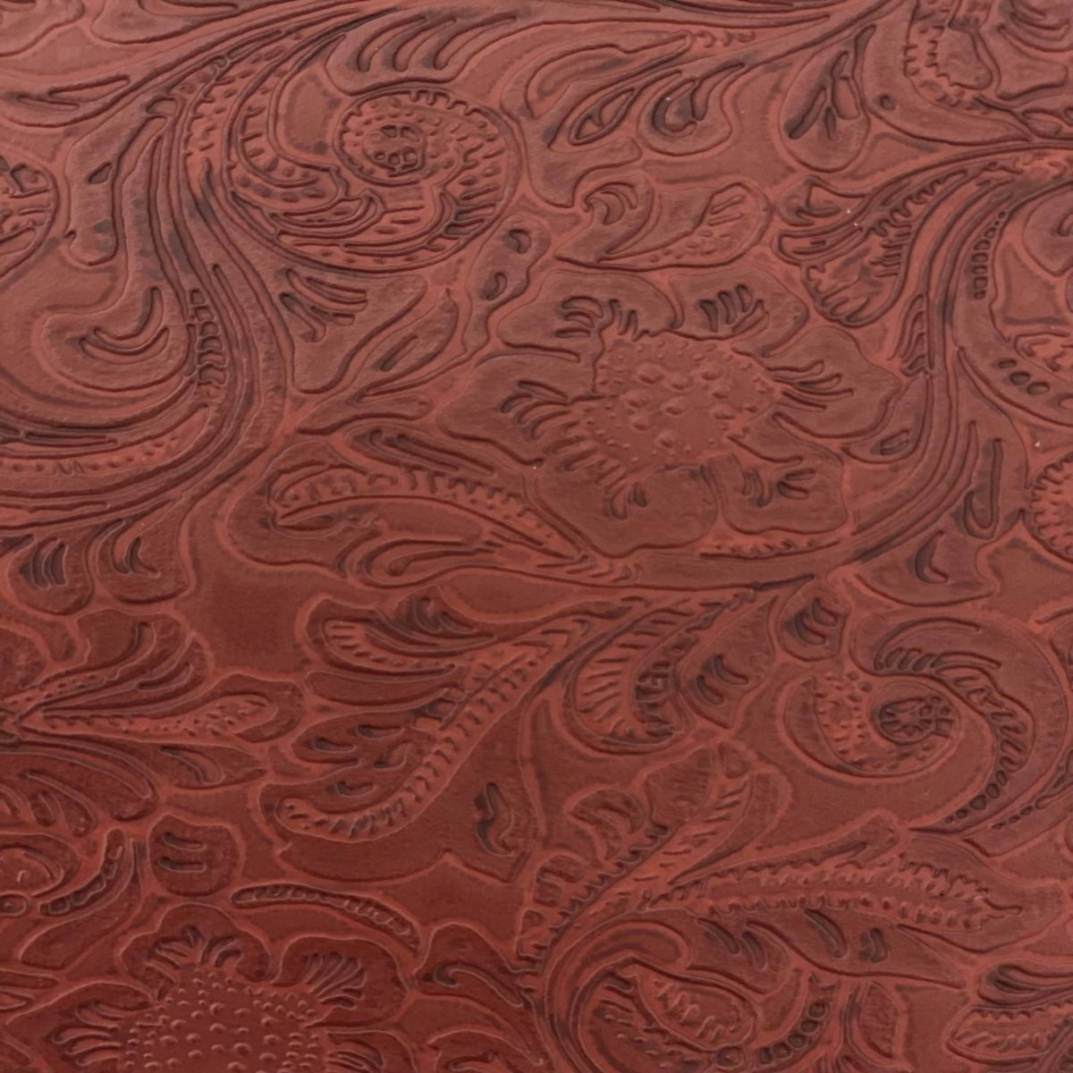 1 Yard Western Floral PU Faux Leather Vinyl Fabric 100% Polyurethane