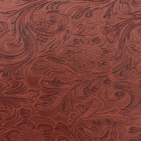 1 Yard Western Floral PU Faux Leather Vinyl Fabric 100% Polyurethane