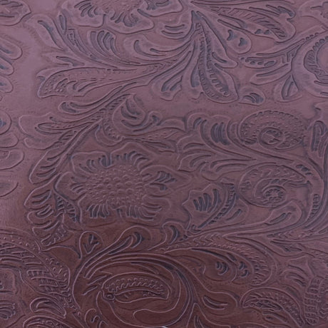 Floral Western Faux Leather PU Fabric 56” Wide Vinyl Material for Wallets, Crafts & Décor