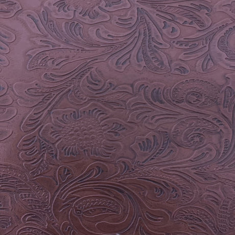 1 Yard Western Floral PU Faux Leather Vinyl Fabric 100% Polyurethane