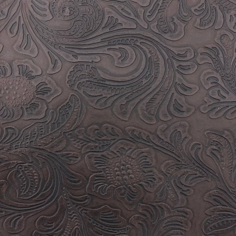 1 Yard Western Floral PU Faux Leather Vinyl Fabric 100% Polyurethane