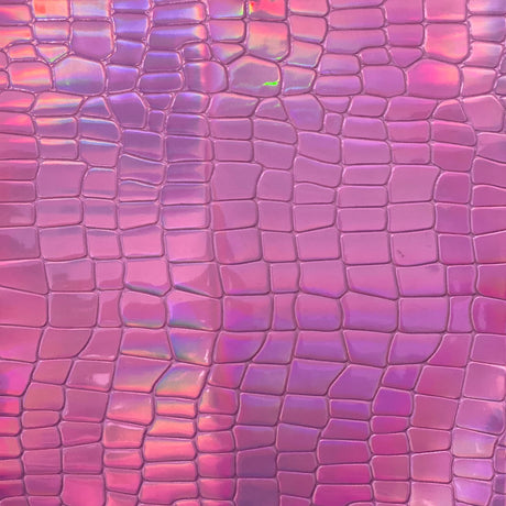 1 Yard Iridescent Faux Crocodile Vinyl Fabric 100% Polyester
