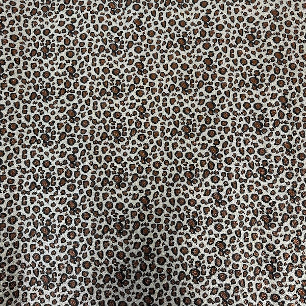 1 Yard Leopard Print Glitter Vinyl Fabric Canvas Back, 56" Wide for DIY Handbags & Decor