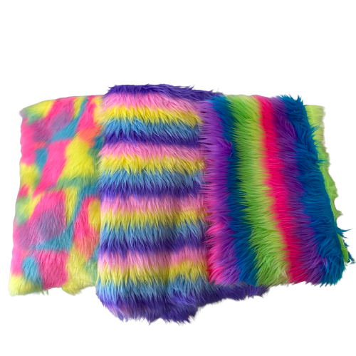 1 Yard Striking Striped Long Pile Faux Fur Fabric 58"/60" Width
