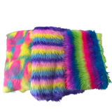 1 Yard Striking Striped Long Pile Faux Fur Fabric 58"/60" Width