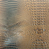 3D Embossed Gator Faux Leather Vinyl Fabric 56" Wide, Heavyweight Upholstery & Décor