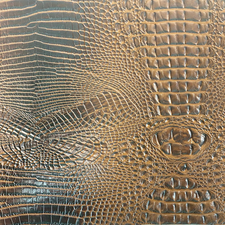 3D Embossed Gator Faux Leather Vinyl Fabric 56" Wide, Heavyweight Upholstery & Décor