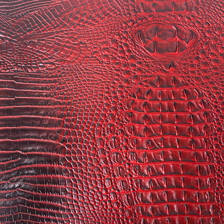 1 Yard Amazon 3D Embossed Gator Faux Leather Vinyl Fabric
