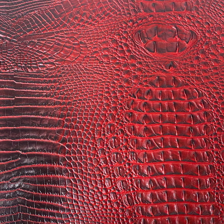 3D Embossed Gator Faux Leather Vinyl Fabric 56" Wide, Heavyweight Upholstery & Décor