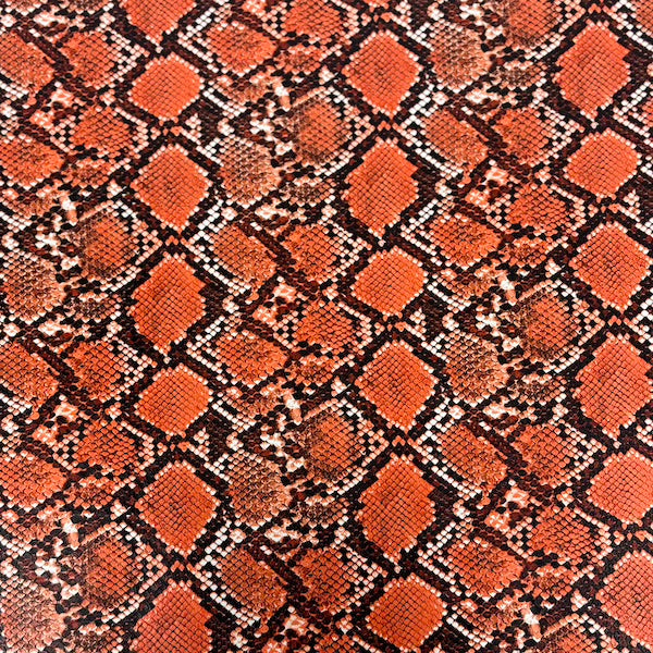 Snake Skin Faux Leather Vinyl Fabric Caicos Style, 54” Wide, Felt Backing for Handbags, Crafts & Décor