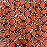Snake Skin Faux Leather Vinyl Fabric Caicos Style, 54” Wide, Felt Backing for Handbags, Crafts & Décor