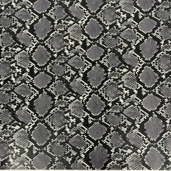 Snake Skin Faux Leather Vinyl Fabric Caicos Style, 54” Wide, Felt Backing for Handbags, Crafts & Décor