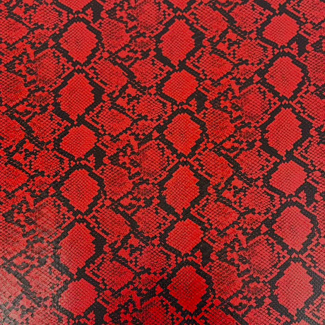1 Yard Caicos Snake Skin Faux Leather Vinyl Fabric 100% PVC