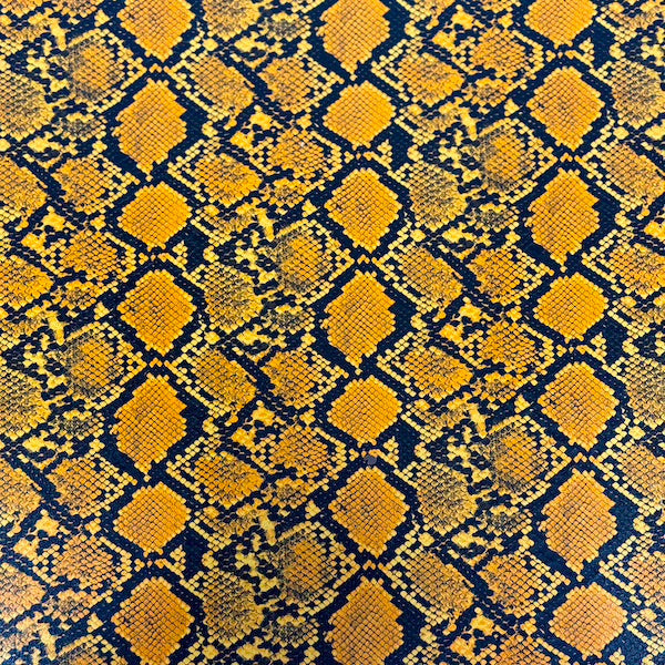 Snake Skin Faux Leather Vinyl Fabric Caicos Style, 54” Wide, Felt Backing for Handbags, Crafts & Décor