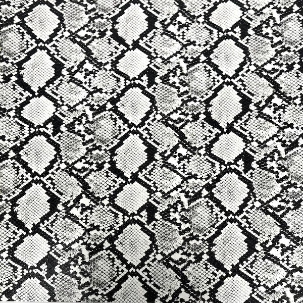Snake Skin Faux Leather Vinyl Fabric Caicos Style, 54” Wide, Felt Backing for Handbags, Crafts & Décor