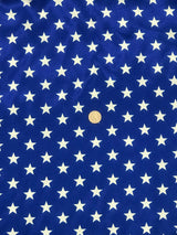 Patriotic Stars Charmeuse Print Royal Polyester Fabric - White Stars Print, Royal, 60" Width (1 Yard)