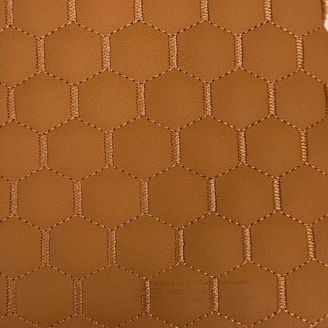 1 Yard Honeycomb Hexagon Quilted Foam Backed Faux Leather Vinyl Fabric