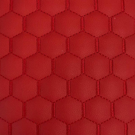 1 Yard Honeycomb Hexagon Quilted Foam Backed Faux Leather Vinyl Fabric